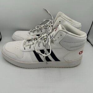 Adidas Men's White and Black High-Top Sneakers